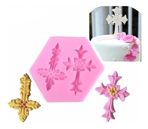 Molde De Silicone Cruz Crucifixo  Confeitaria E Biscuit.