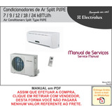 Manual Técnico Serviço Split Electrolux Pi / Pe 7,9,12,18,24