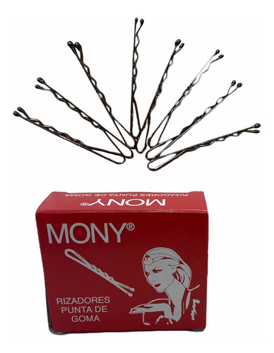 Pasadores Negros Para Cabello Rizadores Punta De Goma Mony  