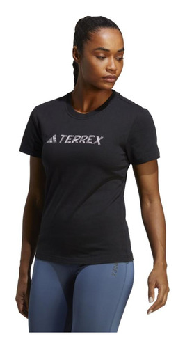 Polera Deportiva Mujer adidas Terrex Classic Logo Negro