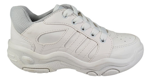 Zapatilla Colegial Plumitas Blanca Con Cordones 27 Al 35