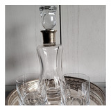 Decanter Para Vino Y Dos Vasos De Whisky Excelente Cristal