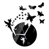 Reloj De Pared 3d Con Forma De Mariposa, Calcomanía Acrílica