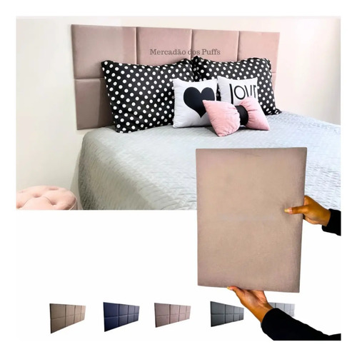 1 Placa Adesiva Modulada Cabeceira Cama Box Estofada King