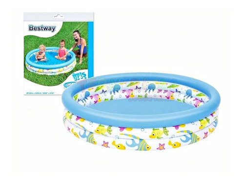 Pileta 3 Aros Fondo Del Mar Grande Inflable Infantil Bestway