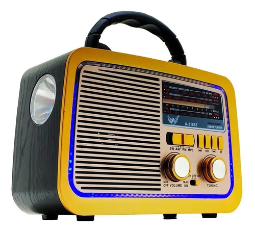 Caixa Som Rádio Vintage Retrô Bluetooth Am Fm Usb Pendrive