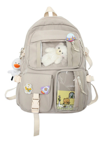 Mochila Escolar De Viaje De Nylon Impermeable Chica Kawaii B