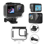 Kit Película Vidro + Caixa Estanque Gopro Hero 9 10 Black