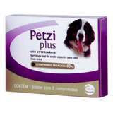 Vermífugo Petzi Plus Para Cães De 40kg Contém 2 Comprimidos