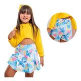 Conjunto Blusa E Short Saia Infantil Criança Blogueirinha