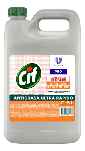 Limpiador Antigrasa Cif Profesional 5 Lts Unilever Rens