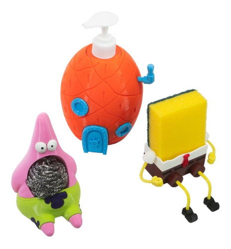 Kit Organizador Cocina Bob Esponja + Patricio + Piña Jabon