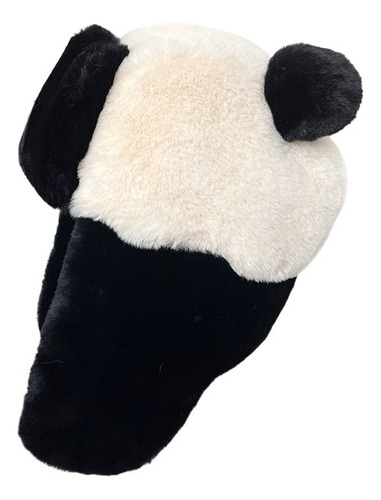 Sombrero De Lei Feng Con Orejeras De Panda De Peluche