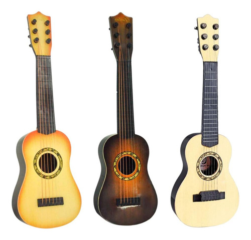 Violão Brinquedo Musical Ukulele Infantil 6 Cordas Aço