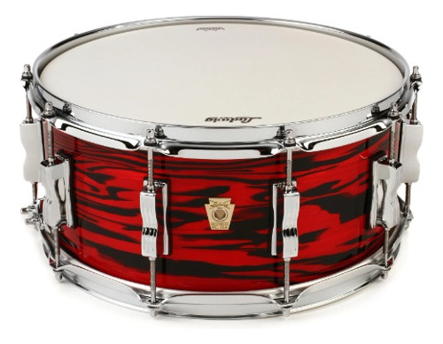 Tarola Ludwig Classic Maple Series 14x6.5 Red Swirl Made Usa