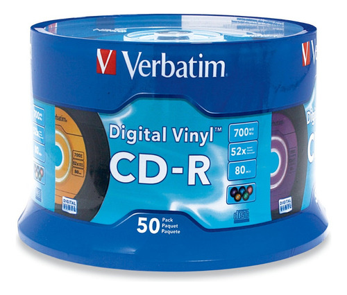 Cd-r Digital Vinyl Verbatim 52x 80min 700 Mb 50 Pzas