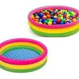 Piscina Redonda Acolchada Inflable Bebe 60cm + 100 Pelotas