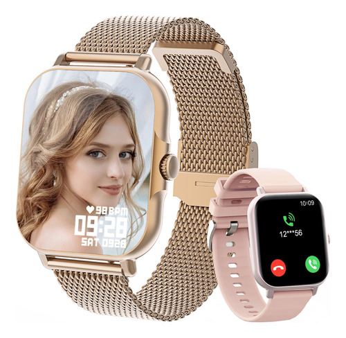 Reloj Inteligente 1.85'' Mujer Smartwatch Bluetooth Llamada