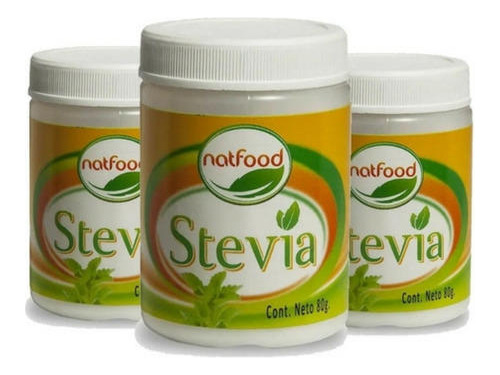 Stevia Pack 3 Unidades Endulzante Natfood+ Envio Gratis 80gr