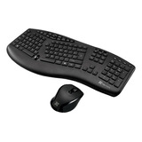 Klipx Kit Teclado Mouse Ergonomico Inalambrico Con Scroll 