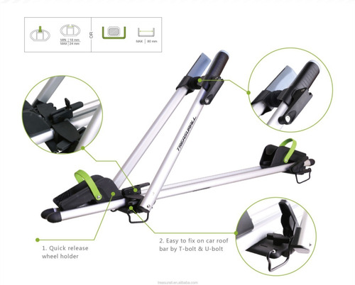 Soporte Portabicicletas Techo Para Carro Tipo Marco 1 Bici