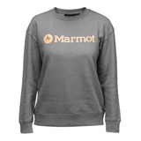 Polerón Mujer Marmot Logo Crew Gris