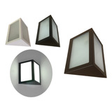 Arandela Triângulo Alumínio 2 Vidros Externa E27 Parede Muro