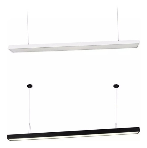 Pendente Retangular Escritório Lustre Teto Luz Led 120cm Top