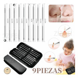 Kit De 9 Agujas Herramientas De Extracción Puntos Negro Acne