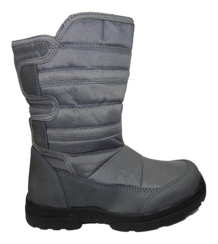 Bota Pre Ski Impermeable Cierre Nieve Frio Suela Goma Gris