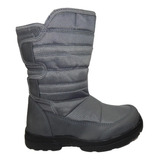 Bota Pre Ski Impermeable Cierre Nieve Frio Suela Goma Gris