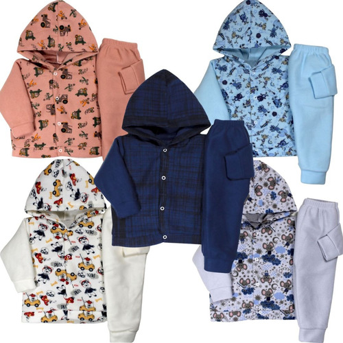 Kit 5 Conjunto Inverno Soft Infantil Roupa De Frio Menino