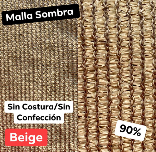 Malla Sombra Raschel 90% 4x4 Sin Confeccion/ Sin Costura