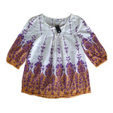 Blusa Tipo Campesina Con Estampado Morado Y Mostaza H&m