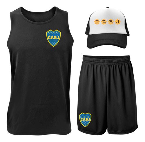 Conjunto Dep. Musculosa + Short + Gorra - Boca Juniors 3