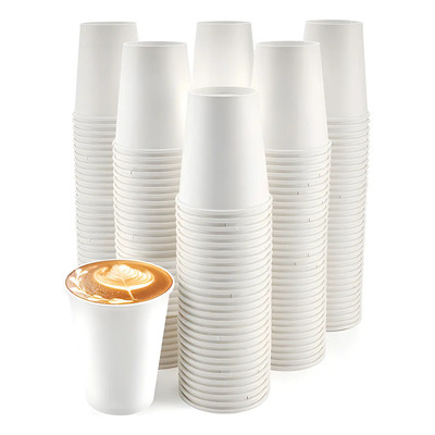Vasos Desechables Duo Para Café 10 Oz Cartón Blanco Pack 100 Unidades