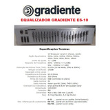 Catálogo / Folder : Equalizador Gradiente Es-10 # Novo Okm.