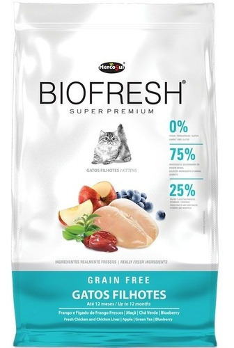 Alimento Biofresh Super Premium Para Gato De Temprana Edad Sabor Carne, Frutas Y Vegetales En Bolsa De 1.5kg