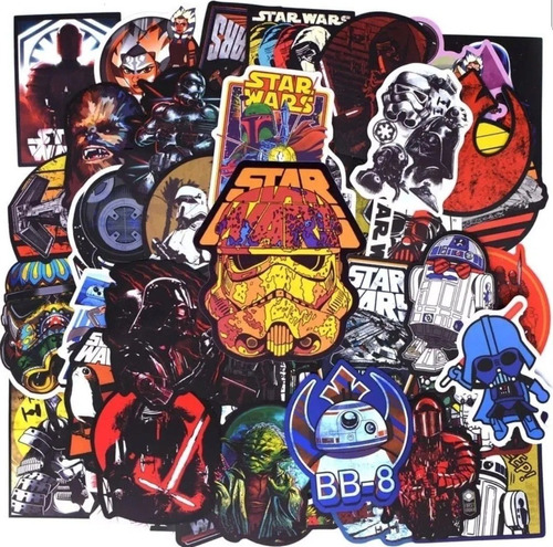 Star Wars 100 Calcomanias Stickers Pvc Contra Agua E Gratis