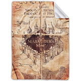 Manta Frazada De Polar Soft Xl Harry Potter Mapa Merodeador