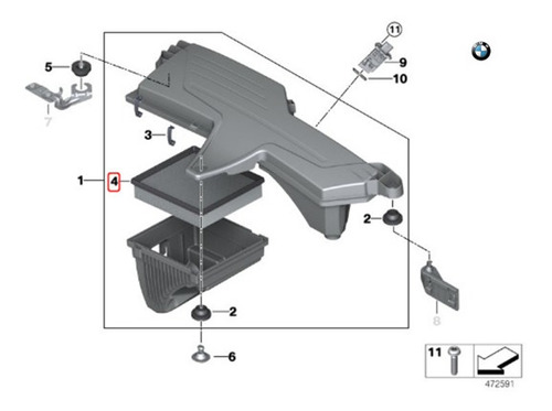 Filtro De Aire Motor Para Bmw 4' F32 420ix Foto 2