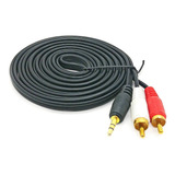 Cabo P2 3.5mm X 2 Rca De Áudio Ponta Dourada 3 Metros Oferta