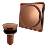 Kit Banheiro Rose Gold Porta Ralo Click 10x10 Ralo Pia 30mm