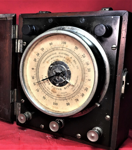 Maquina Antigua Medidor Factor Potencia 1905 Westinghouse