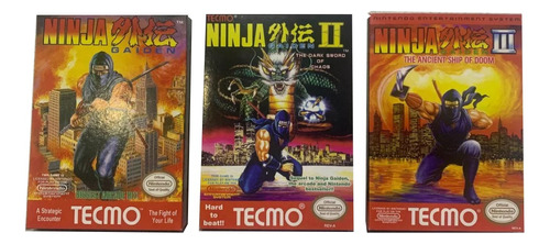 3 Cajas Custom Trilogía Ninja Gaiden Nes (solo Son Cajas)