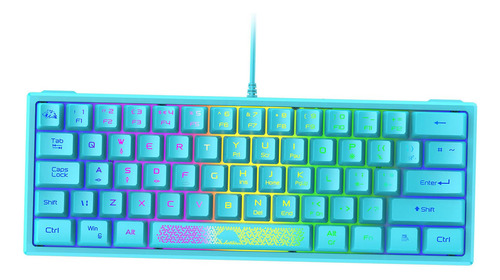 Teclado Para Juegos De 62 Teclas 60% De Diseño Tricolor