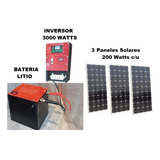 Kits Solar 3000w Litio Básico Premium Generador