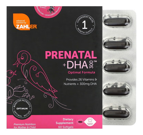 Zahler Prenatal + Dha Optimal Formula 60 Soft Gels Sfn