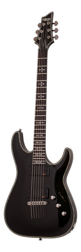 Guitarra Eléctrica Schecter Hellraiser C-1 De Caoba Gloss Black Con Diapasón De Palo De Rosa