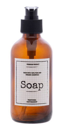 Porta Sabonete Vidro Pump Frasco Soap Âmbar Loção 250ml